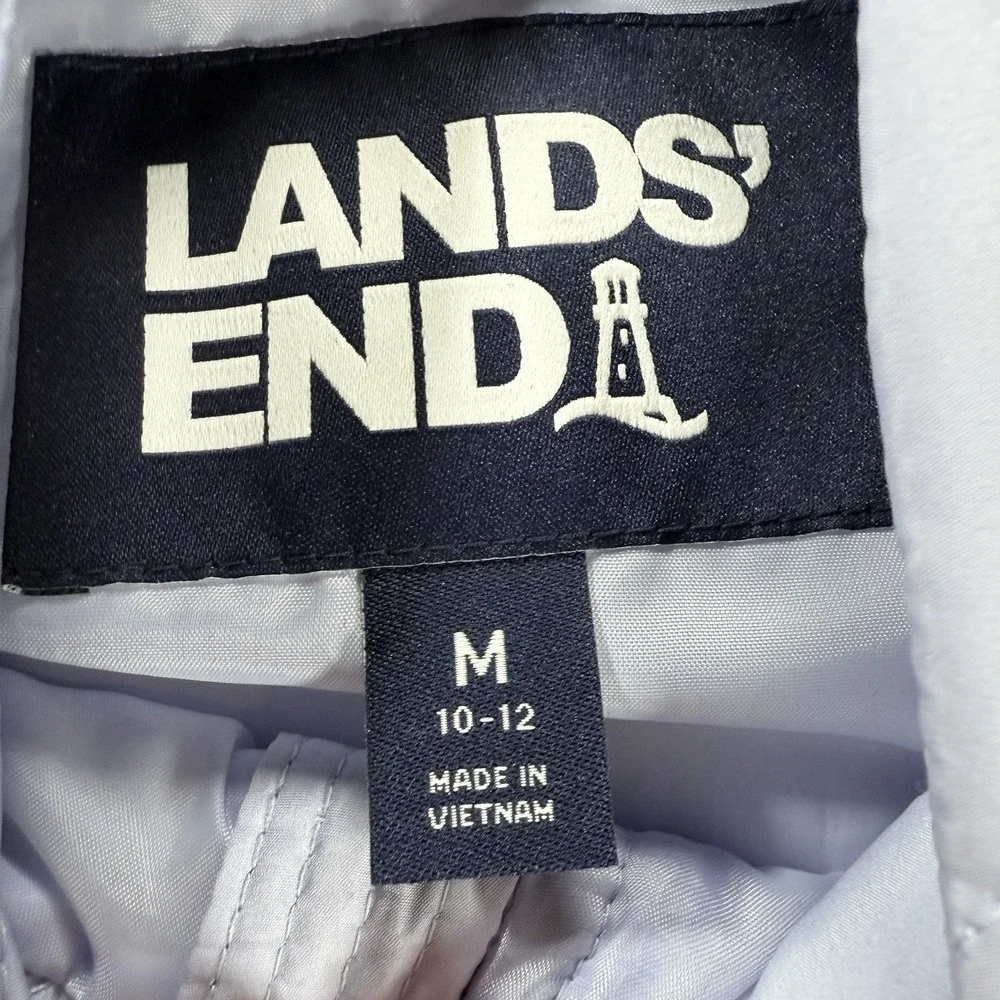 Lands' End Puffer Vest Womens Medium Packable Lightweight Quilted Pockets Preppy - Picture 4 of 7